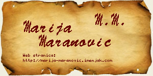 Marija Maranović vizit kartica